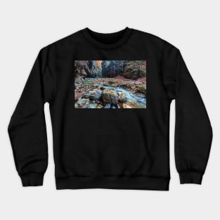 River in limestone canyon Crewneck Sweatshirt